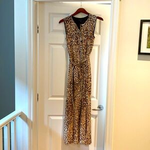 Leopard print maxi dress with belt. Banana Republic size Small